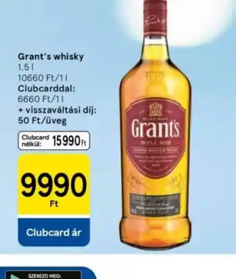 Tesco Grant's Whisky ajánlat