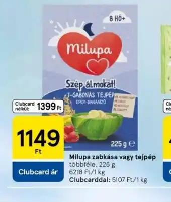 Tesco Milupa zabkása vagy tejpor ajánlat