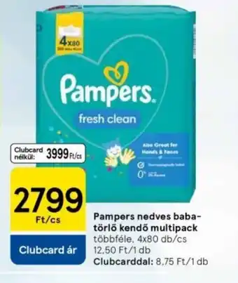 Tesco Pampers Fresh Clean Nedves Baba törlőkendő Multipack ajánlat