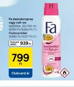 Tesco Fa dezodor spray vagy roll-on ajánlat