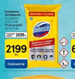 Tesco Domestos törlőkendő ajánlat