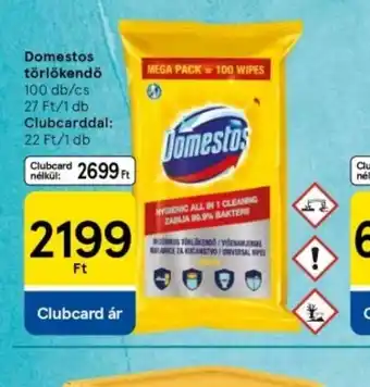 Tesco Domestos törlőkendő ajánlat