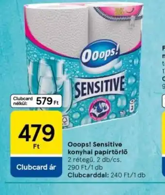 Tesco Ooops! Sensitive konyhai papírtörlő ajánlat