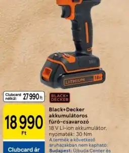 Tesco Black+Decker akkumulátoros fúr-csavaroz ajánlat