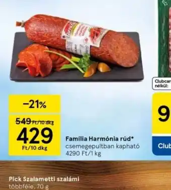 Tesco Familia Harmnia rúdt ajánlat