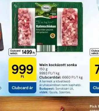 Tesco Wein kockázott sonka ajánlat