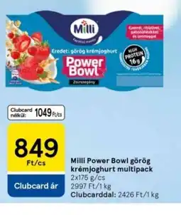 Tesco Milli Power Bowl görög krémjogghurt multipack ajánlat