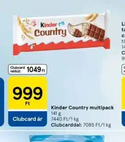 Tesco Kinder Country multipack ajánlat