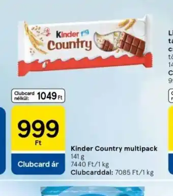 Tesco Kinder Country multipack ajánlat