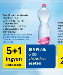 Tesco Szentkirályi ásványv 399Ftz ajánlat