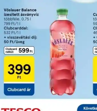 Tesco Vöslauer Balance Ízesített ásványvíz ajánlat