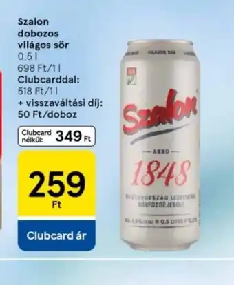 Tesco Szalon dobozos világos sör ajánlat