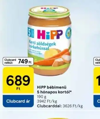 Tesco Hipp Bébiétel ajánlat