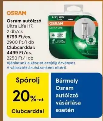 Tesco Osram autóizzó ajánlat