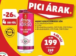 PENNY Arany Korsó dobozos sör ajánlat