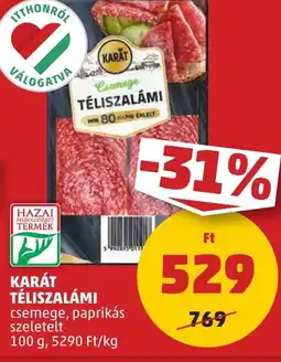 PENNY Karát téliszalámi ajánlat