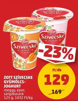 PENNY Zott Szívecske gyümölcs- joghurt ajánlat