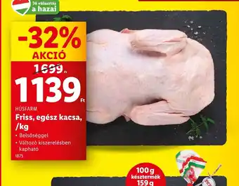 Lidl Friss, egész kacsa ajánlat