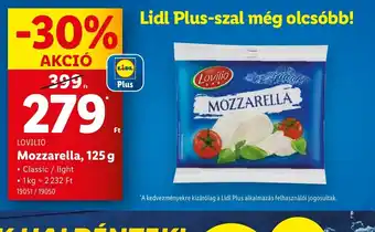 Lidl Lovilio Mozzarella ajánlat