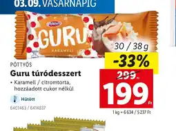 Lidl Guru túrődesszert ajánlat