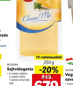 Lidl Milbona Sajtválogatás Cheese Mix ajánlat