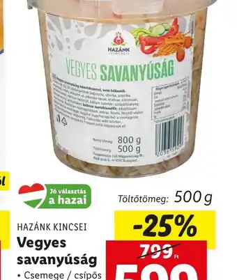 Lidl Hazánk Kincsei Vegyes Savanyúság ajánlat