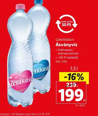 Lidl Szentkirályi Ásványvíz ajánlat