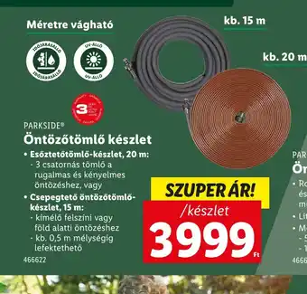 Lidl Parkside Öntözőtömlő készlet ajánlat