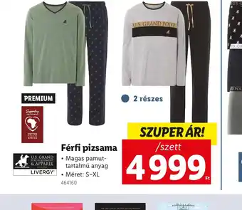 Lidl Férfi pizsama ajánlat