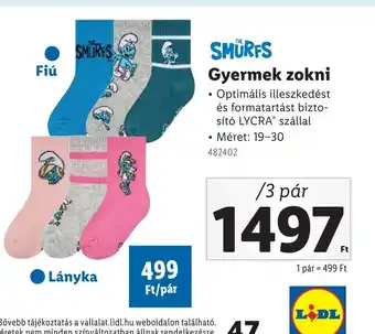 Lidl Smurfs Gyerek zokni ajánlat