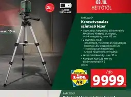Lidl Parkside Kereszts Szintező lézer mérőszalaggalkonalas szintező lézer ajánlat