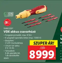 Lidl Parkside VDE Akkus Csavarhúz ajánlat