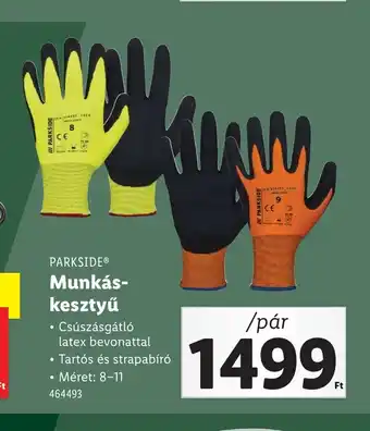 Lidl Parkside Munkás-kesztyű ajánlat