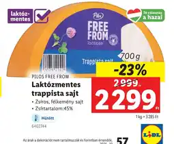 Lidl Pil Free From Laktzmentes Trappista Sajt ajánlat