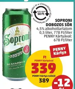 PENNY Soproni dobozos sör ajánlat