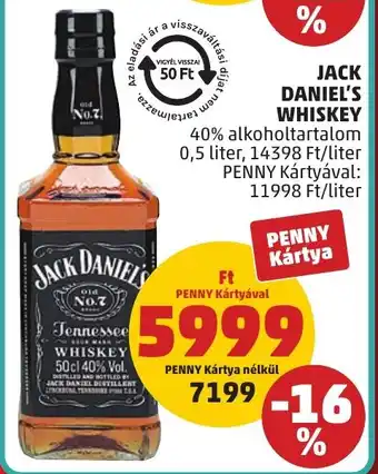 PENNY Jack daniel's whiskey ajánlat