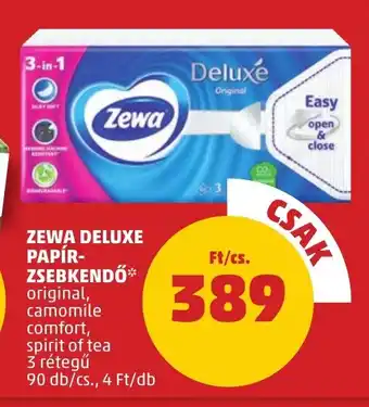 PENNY Zewa deluxe papír- zsebkendő ajánlat