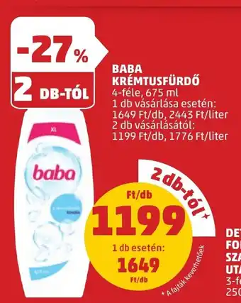 PENNY Baba krémtusfürdő ajánlat