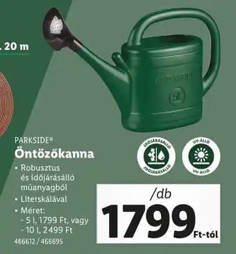 Lidl Parkside öntözőkanna ajánlat