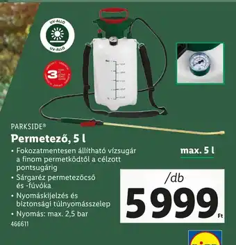 Lidl Parkside permetező, 5 l ajánlat