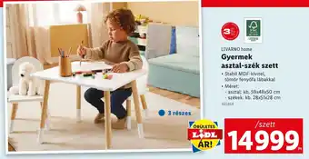 Lidl Livarno home gyermek asztal-szék szett ajánlat