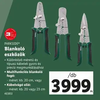 Lidl Parkside blankoló eszközök ajánlat