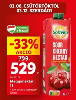 Lidl Solevita Meggynektár ajánlat