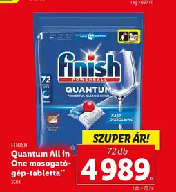 Lidl Finish Quantum All in One mosogató- gép-tabletta ajánlat