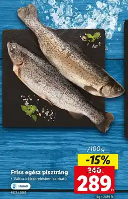 Lidl Friss egész pisztráng ajánlat