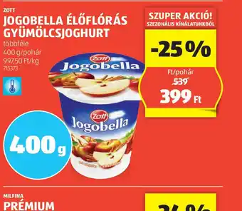 ALDI Jogobella Élőflrás Gyümölcsjoghurt ajánlat