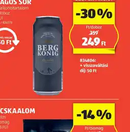 ALDI Bergkönig Világos Sör ajánlat