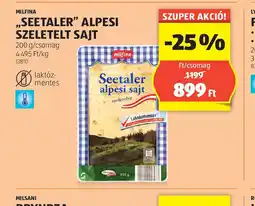 ALDI „Seetalér” Alpesi Szeletelet Sajt ajánlat