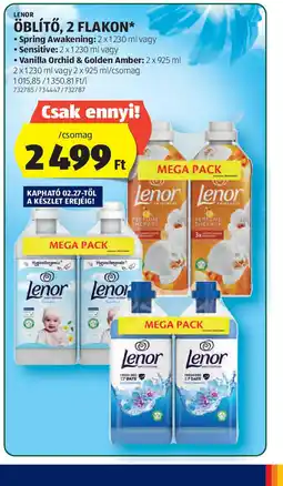 ALDI Lenor öblítő, 2 flakon ajánlat