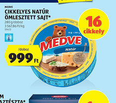 ALDI Medve Cikkeljes Natúr Ömlesztett Sajt ajánlat